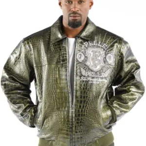 Pelle Pelle Mens Eye On The Prize Light Green Jacket