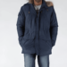 Pelle Pelle Mens Fur Hooded Snorkel Denim Blue Long Coat