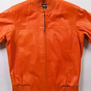 Pelle Pelle Mens Leather Orange Bomber Jacket
