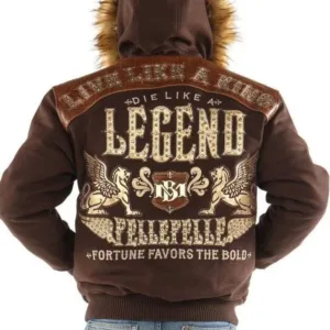 Pelle Pelle Mens Live Like a King Brown Jacket