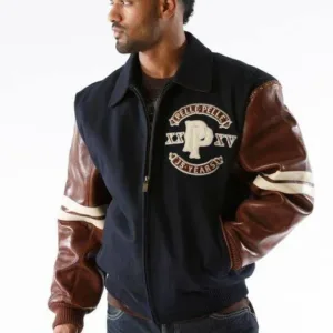 Pelle Pelle Mens Panther Wool Navy Blue Jacket