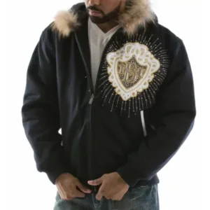 Pelle Pelle Navy Fur Hood Jacket