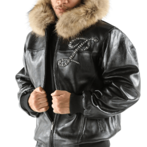 Pelle Pelle New Black Hooded Script Jacket