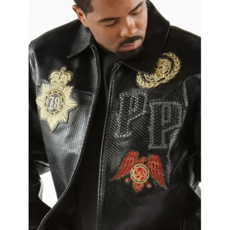 Pelle Pelle Patched Python Leather Jacket