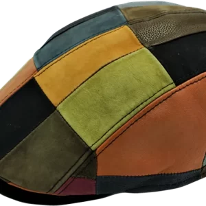 Pelle Pelle Patchwork Flat Genuine Leather Cap
