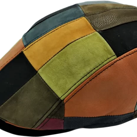 Pelle Pelle Patchwork Flat Genuine Leather Cap