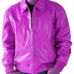 Pelle Pelle Pick Stitch Basic Purple Leather Jacket