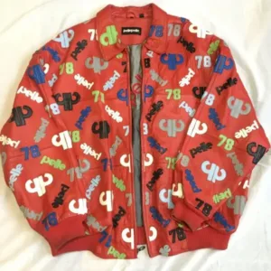 Pelle Pelle Printed Red Leather Jacket