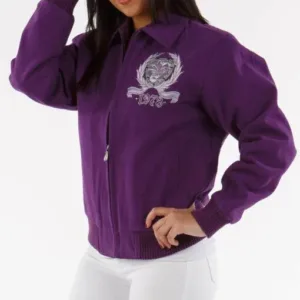 Pelle Pelle Purple All For One Studded Wool Jacket