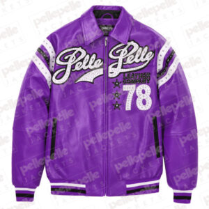 Pelle Pelle Purple Encrusted Varsity Jacket