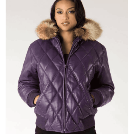 Pelle Pelle Quilted Purple Leather Jacket