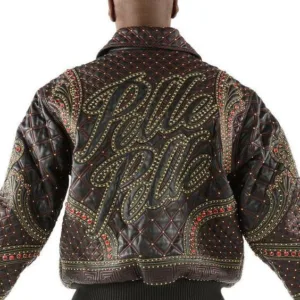 Pelle Pelle Quilted Studded Brown Leather Jacket