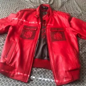 pelle pelle red leather jacket