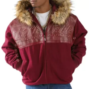 Pelle Pelle Red Supreme Club Hood Wool Leather Jacket