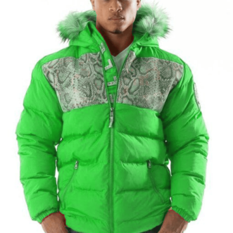 Pelle-Pelle-Snakeskin-Bubble-Green-Coat.png