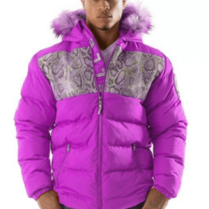 Pelle Pelle Snakeskin Bubble Light Purple Coat