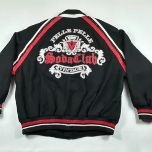 Pelle Pelle Soda Club Black Embroidered Bomber Jacket