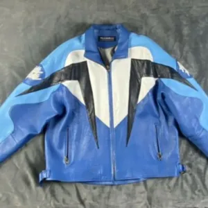 Pelle Pelle Vintage Marc Buchanan Blue Leather Jacket