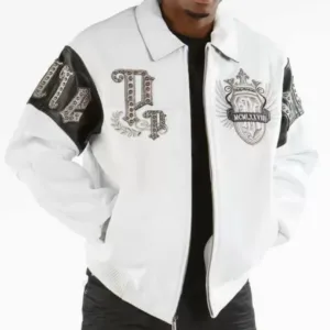 Pelle Pelle White Empire Victory Comes Leather Jacket