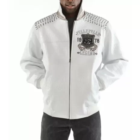 Pelle Pelle White Legend Studded Jacket