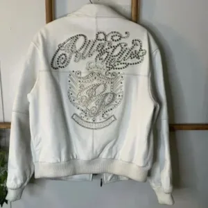 Pelle Pelle White Stud Marc Buchanan Leather Jacket