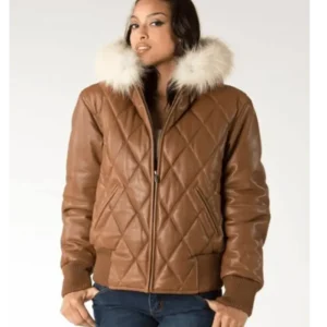 Pelle Pelle Women Quilted Fur Hood Jacket