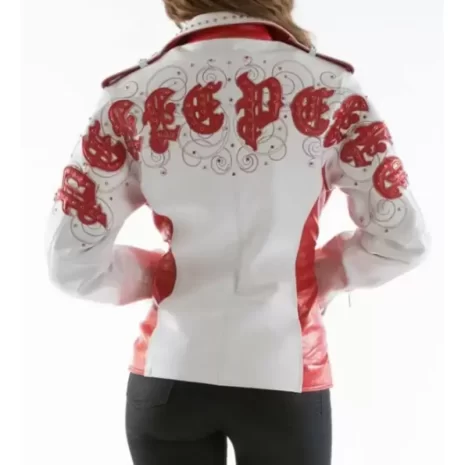 Pelle Pelle Women White Studded Leather Jacket