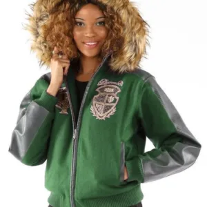 Pelle Pelle Womens Dynasty Green Hooded Jacket