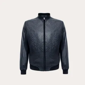 Pelle Pelle Dark Blue Ostrich Leather Jacket