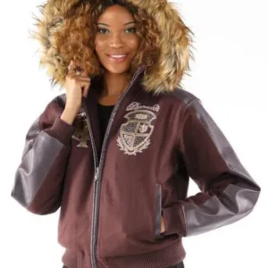Pelle Pelle Womens Dynasty Maroon Hooded Jacket