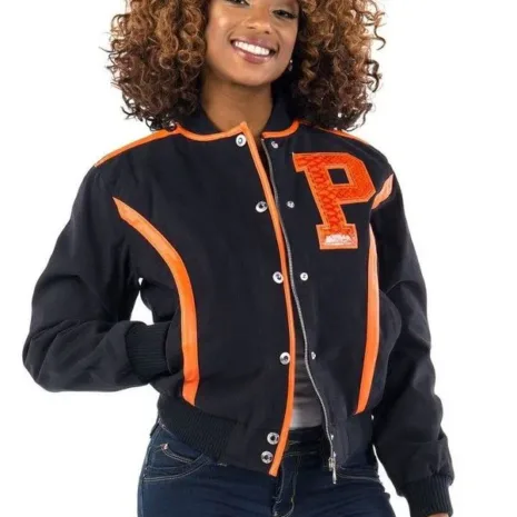 women's pelle pelle varsity jacket