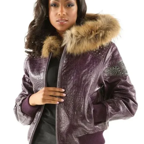 Pelle-Pelle-Womens-Purple-Airborn-Fur-Hooded-Jacket.webp