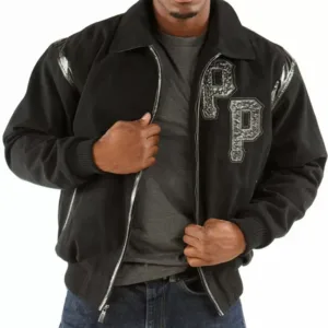 Pelle Pelle Mens Street Kings Black Wool Jacket
