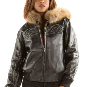 Pelle Pelle Womens Vintage Black Hooded Jacket