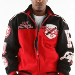 Pelle Pelle World Red And Black Varsity Jacket