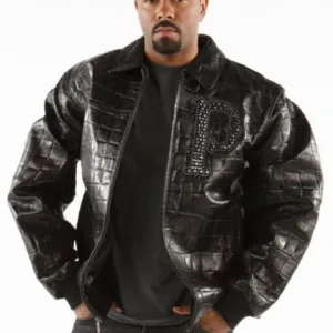 Pelle Pelle Immortal Black Crocodile Leather Jacket