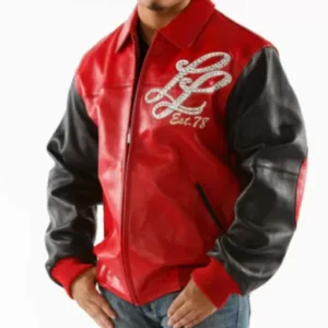 Red Black Pelle Pelle Notorious Studded Leather Jacket