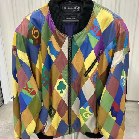 Vintage Marc Buchanan Pelle Pelle Multicolor Argyle Jacket