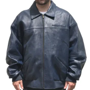 Vintage Men Pelle Pelle By Marc Buchanan Blue Leather Jacket