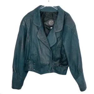 Vintage Pelle Pelle Teal Leather Jacket