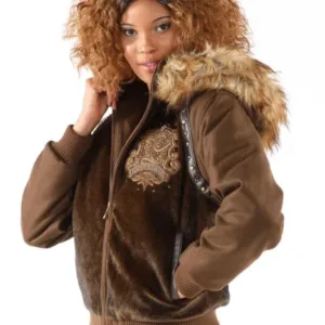 Vintage Womens Pelle Pelle MB Brown Wool Jacket