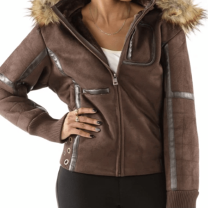 Womens Pelle Pelle Wing Faux Shearling Jacket