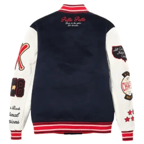 World Famous Pelle Pelle Navy Blue Wool Varsity Jacket