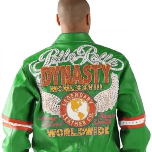 Worldwide Dynasty By Pelle Pelle Green Leather Jacket