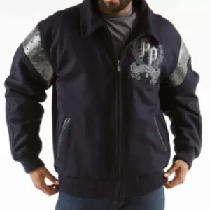 Pelle Pelle Blue Wool Live Like A King Jacket