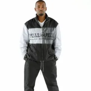 Pelle Pelle Black and Gray Track Jacket