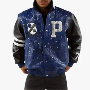 Pelle Pelle Letterman – Medium Blue Large Croc