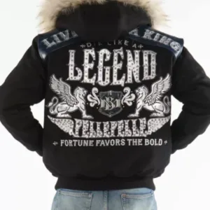 Pelle Pelle Fur Hood Black Live Like A King Wool Jacket