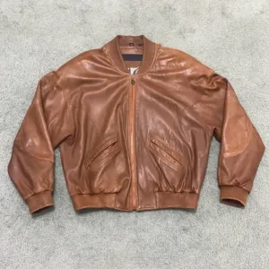Pelle Pelle Brown Leather Bomber Jacket