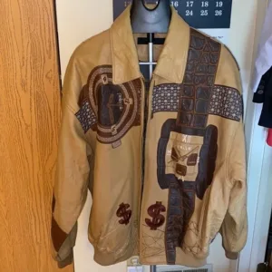 Watch Printed Pelle Pelle Leather Jacket